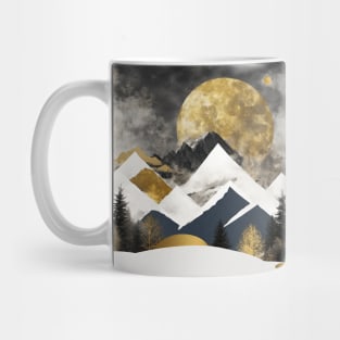 Golden Mountain Dreamscape - Abstract Landscape Painting Mug